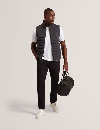 Ted Baker DOPPEL Reversible Fine Knit Quilted Gilet CHARCOAL