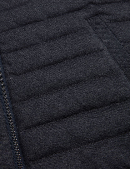 Ted Baker DOPPEL Reversible Fine Knit Quilted Gilet CHARCOAL