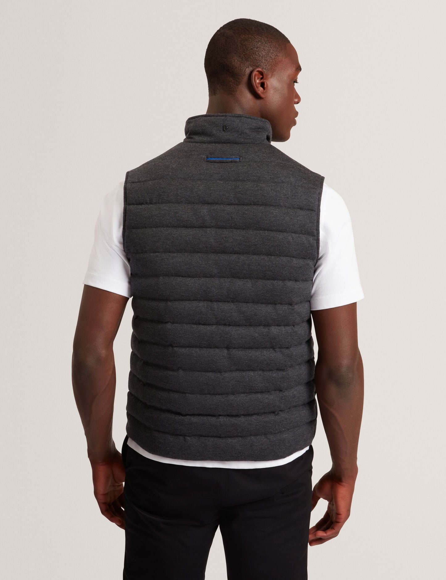 Ted Baker DOPPEL Reversible Fine Knit Quilted Gilet CHARCOAL