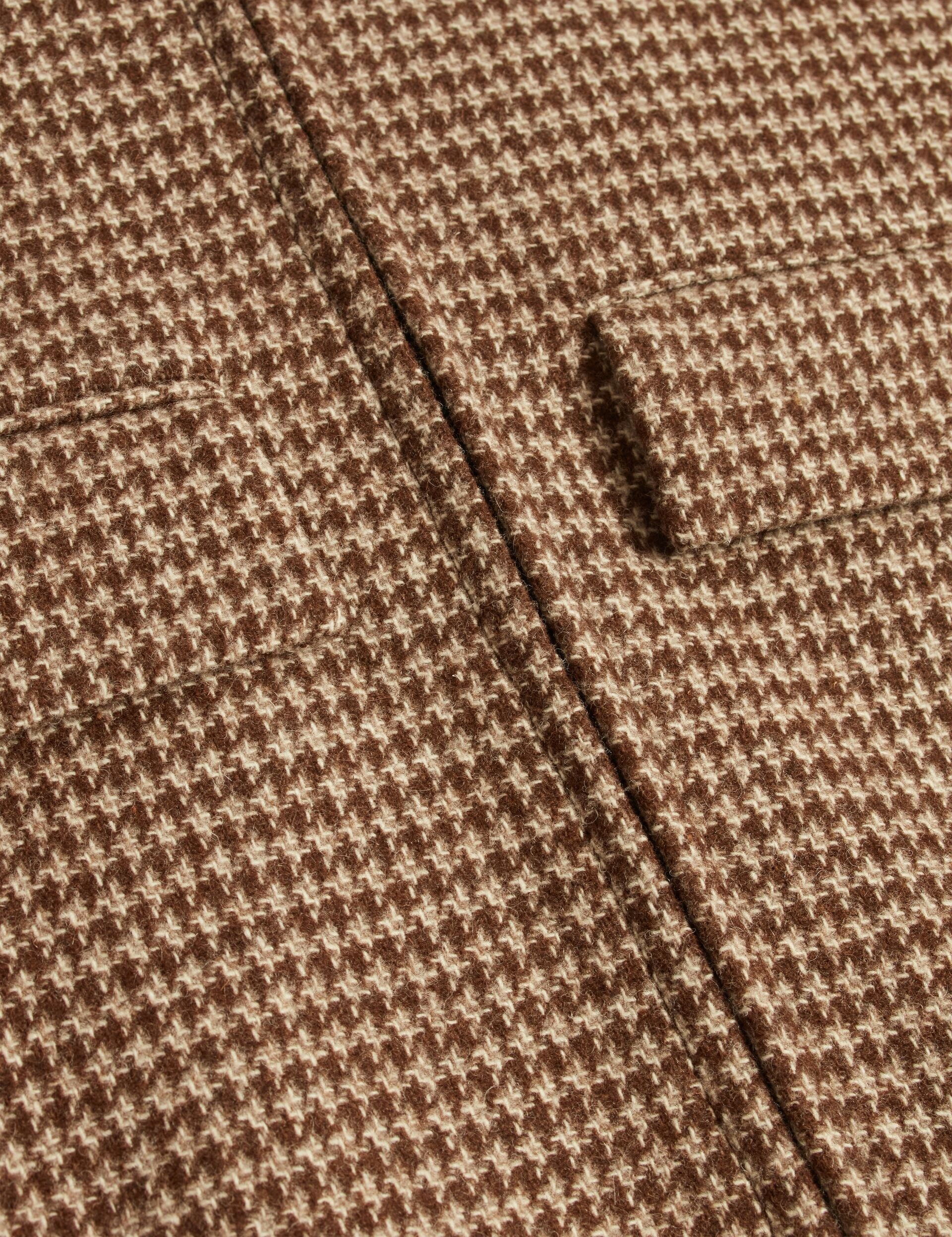 Ted Baker BAGLAN Dogtooth Check Wool Harrington Jacket STONE