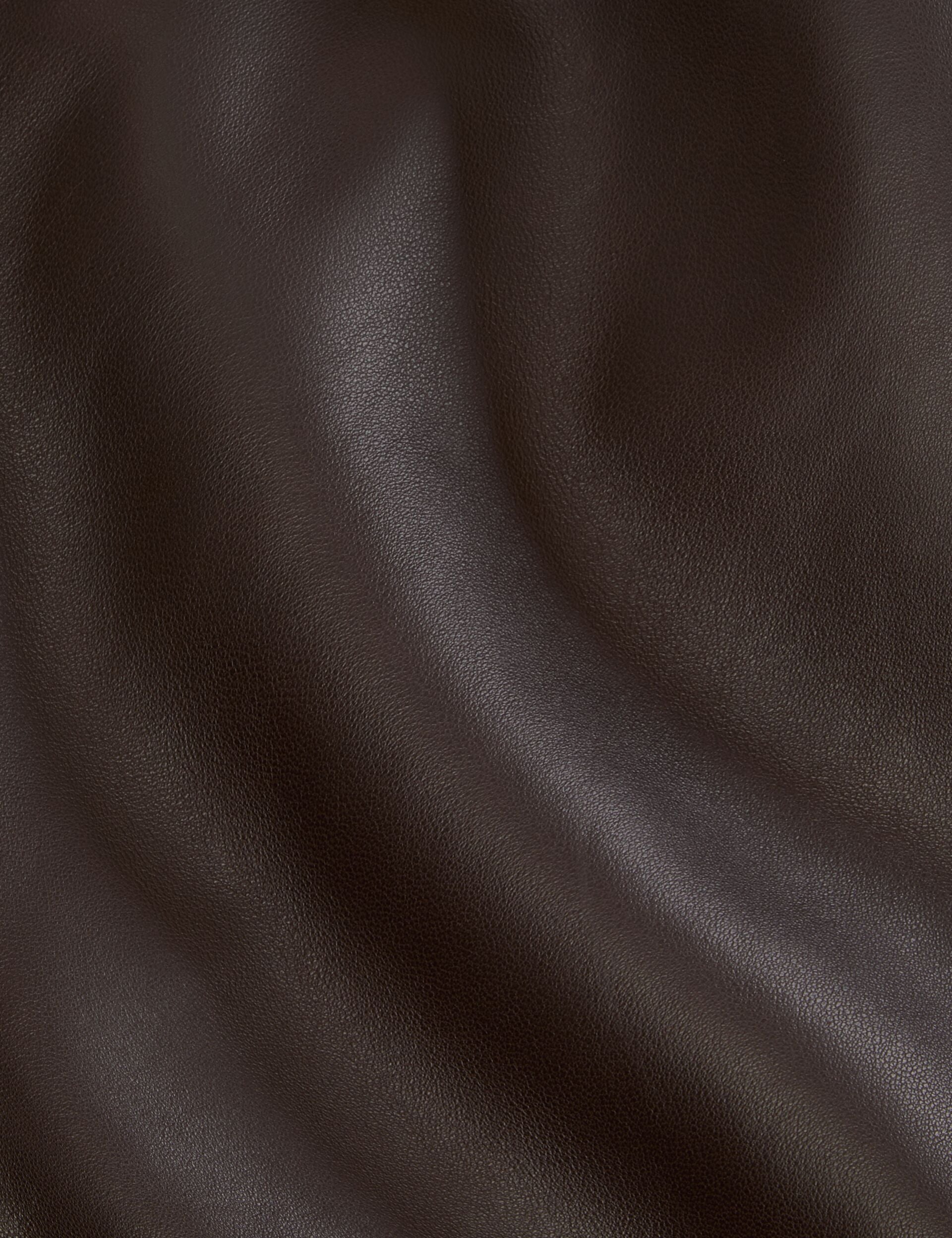 Ted Baker WAGGONER - Leather Bomber Jacket CHOCOLATE