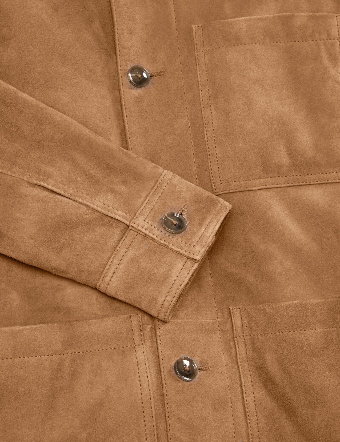 Ted Baker WALLY - Suede 3-Pocket Button Front Jacket CARAMEL