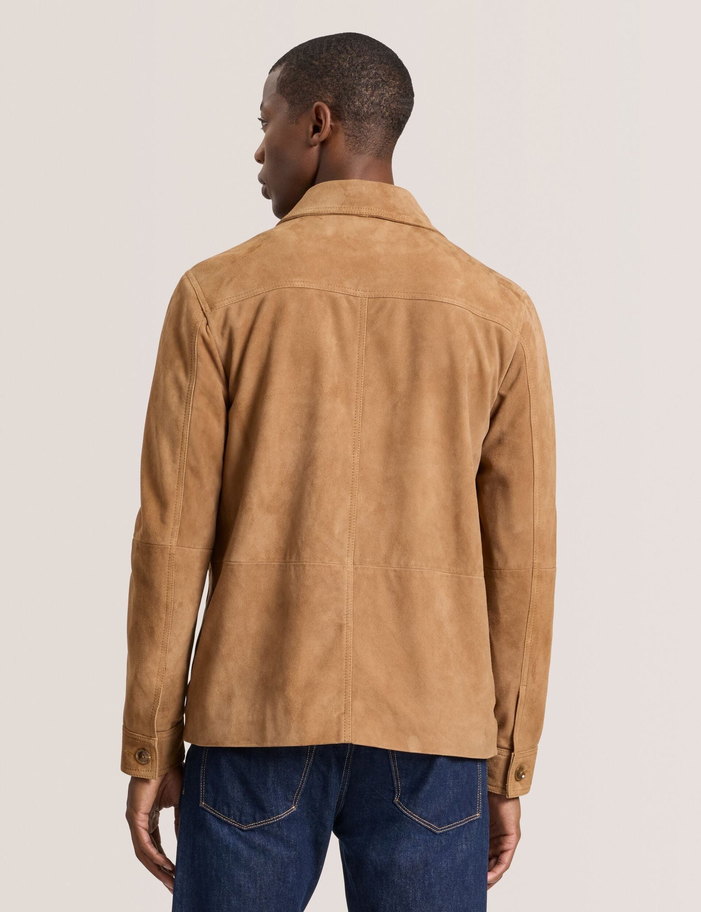 Ted Baker WALLY - Suede 3-Pocket Button Front Jacket CARAMEL
