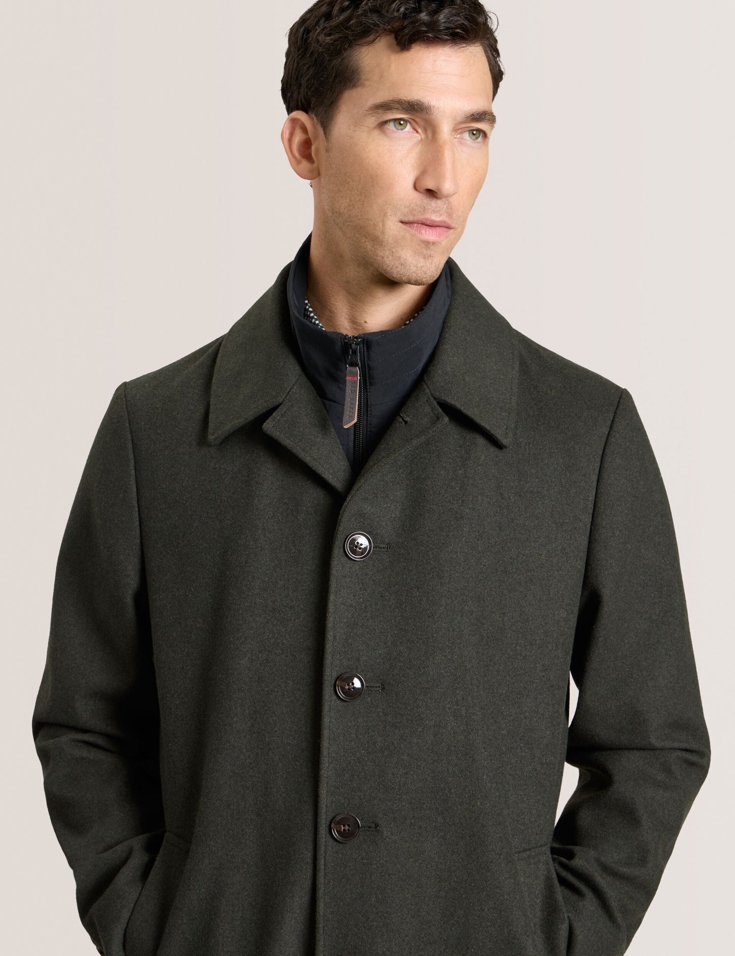 Ted Baker WIMBLEDON - Overcoat with Bib OLIVE