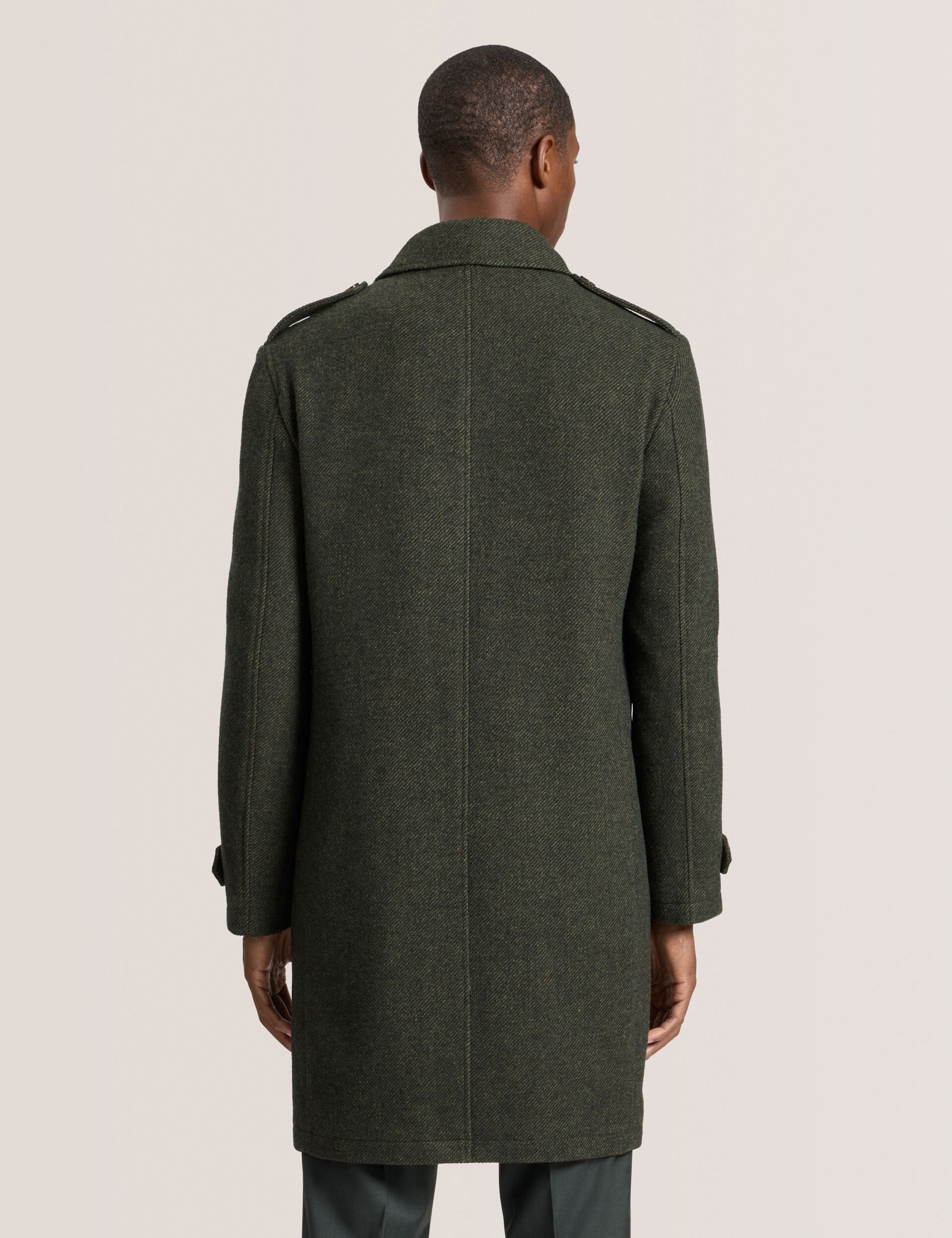 Ted Baker WINDYHILL - Twill Overcoat OLIVE