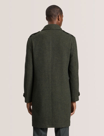 Ted Baker WINDYHILL - Twill Overcoat OLIVE