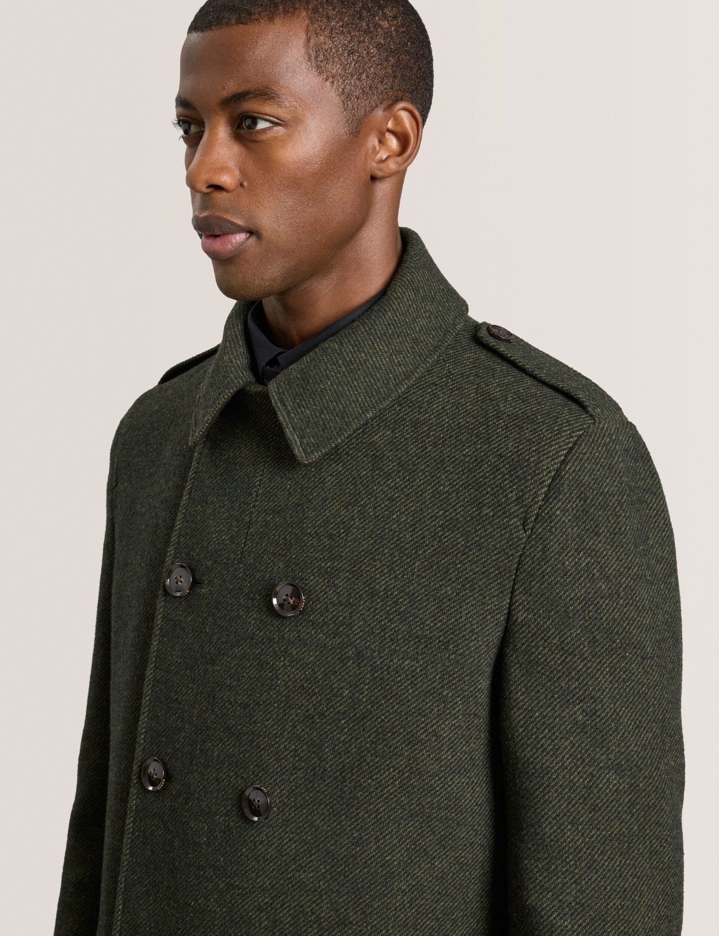 Ted Baker WINDYHILL - Twill Overcoat OLIVE