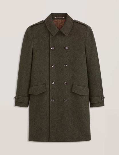 Ted Baker WINDYHILL - Twill Overcoat OLIVE