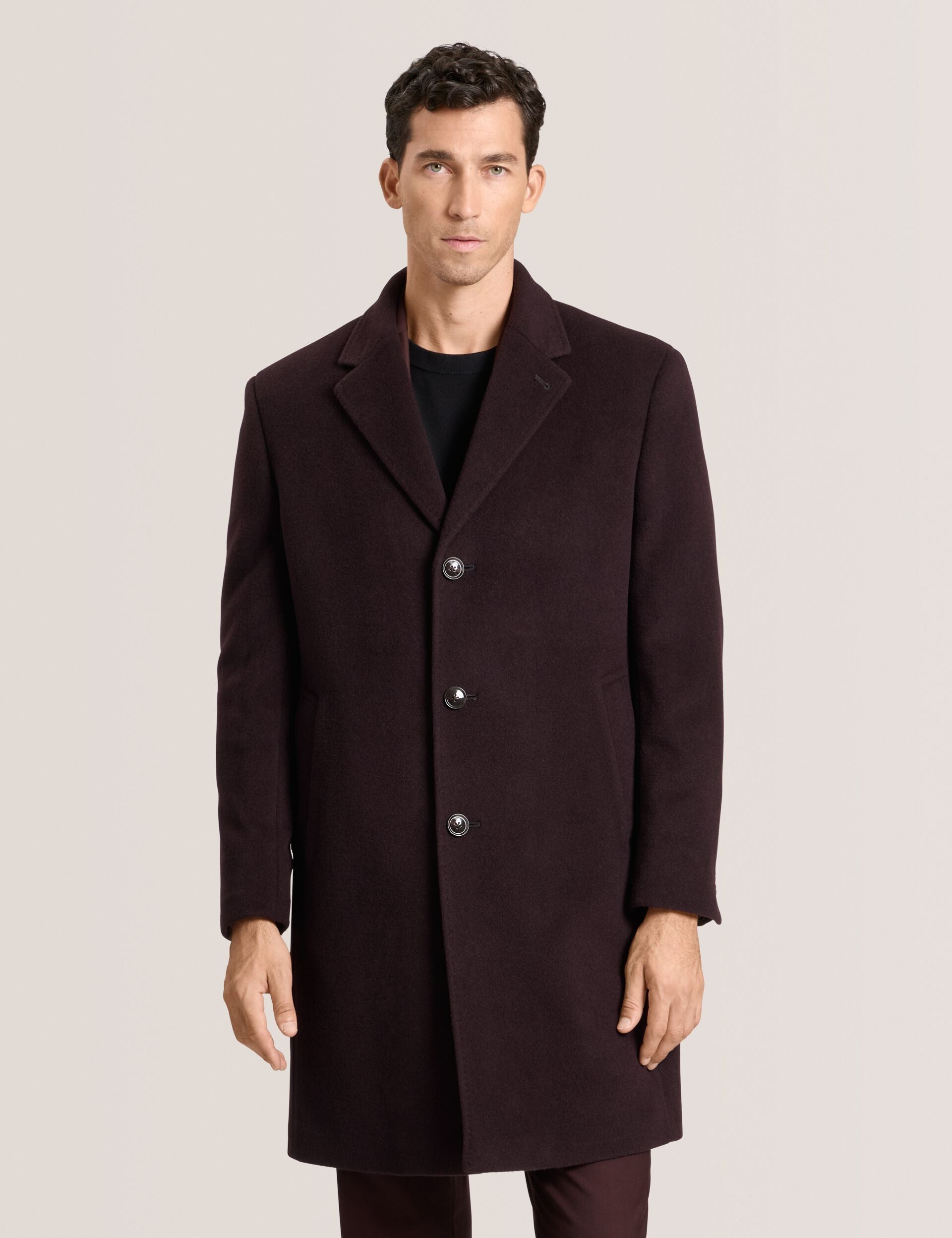 Ted Baker WYSTAN - Overcoat BURGUNDY