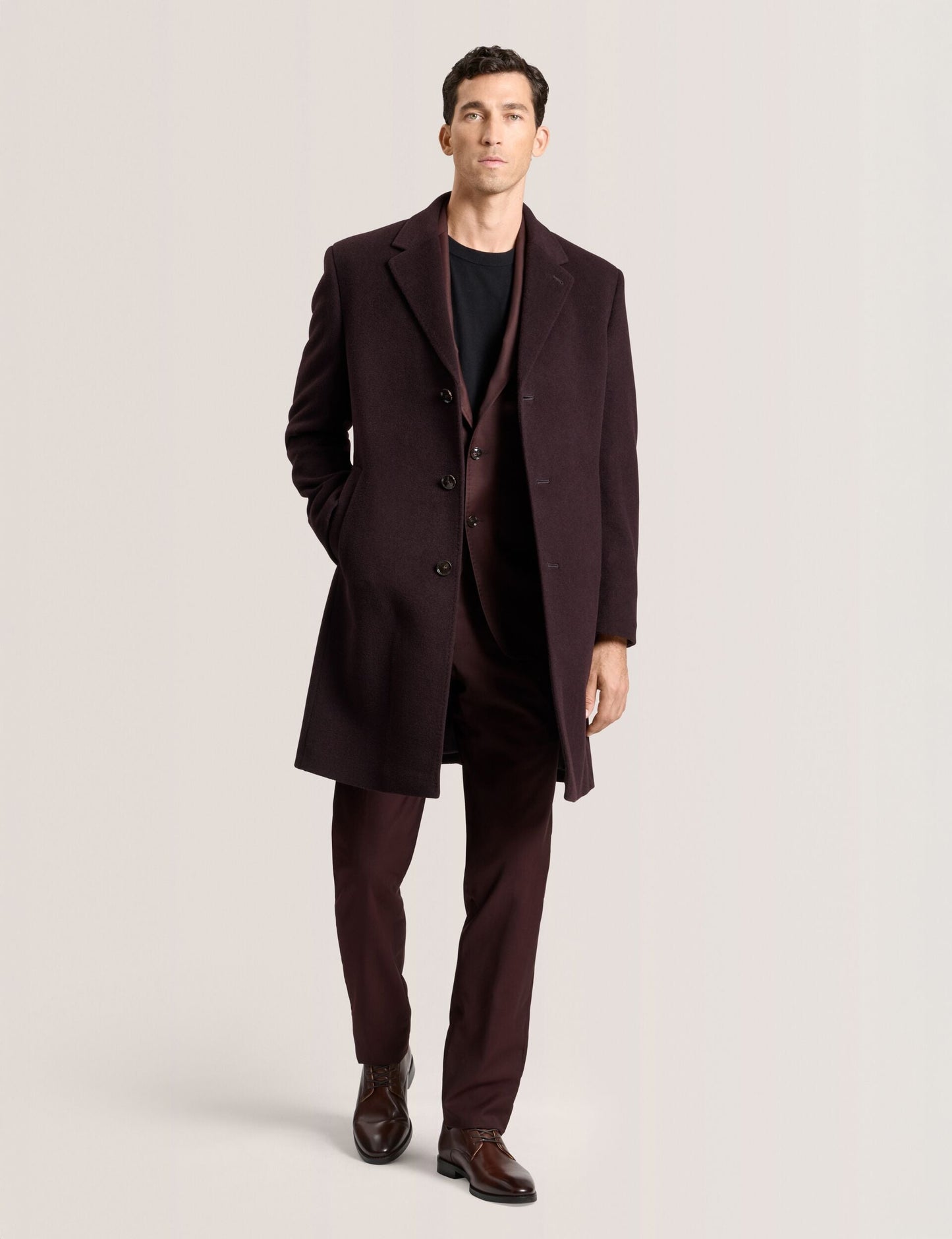 Ted Baker WYSTAN - Overcoat BURGUNDY