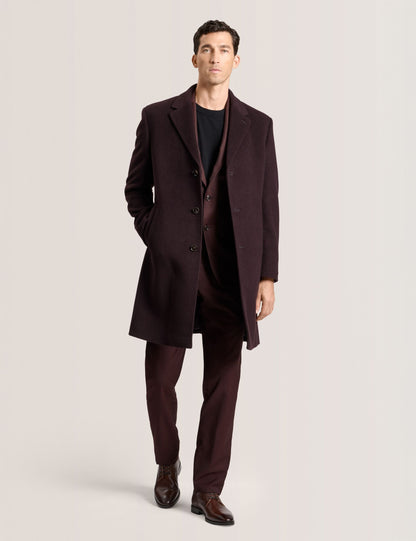 Ted Baker WYSTAN - Overcoat BURGUNDY