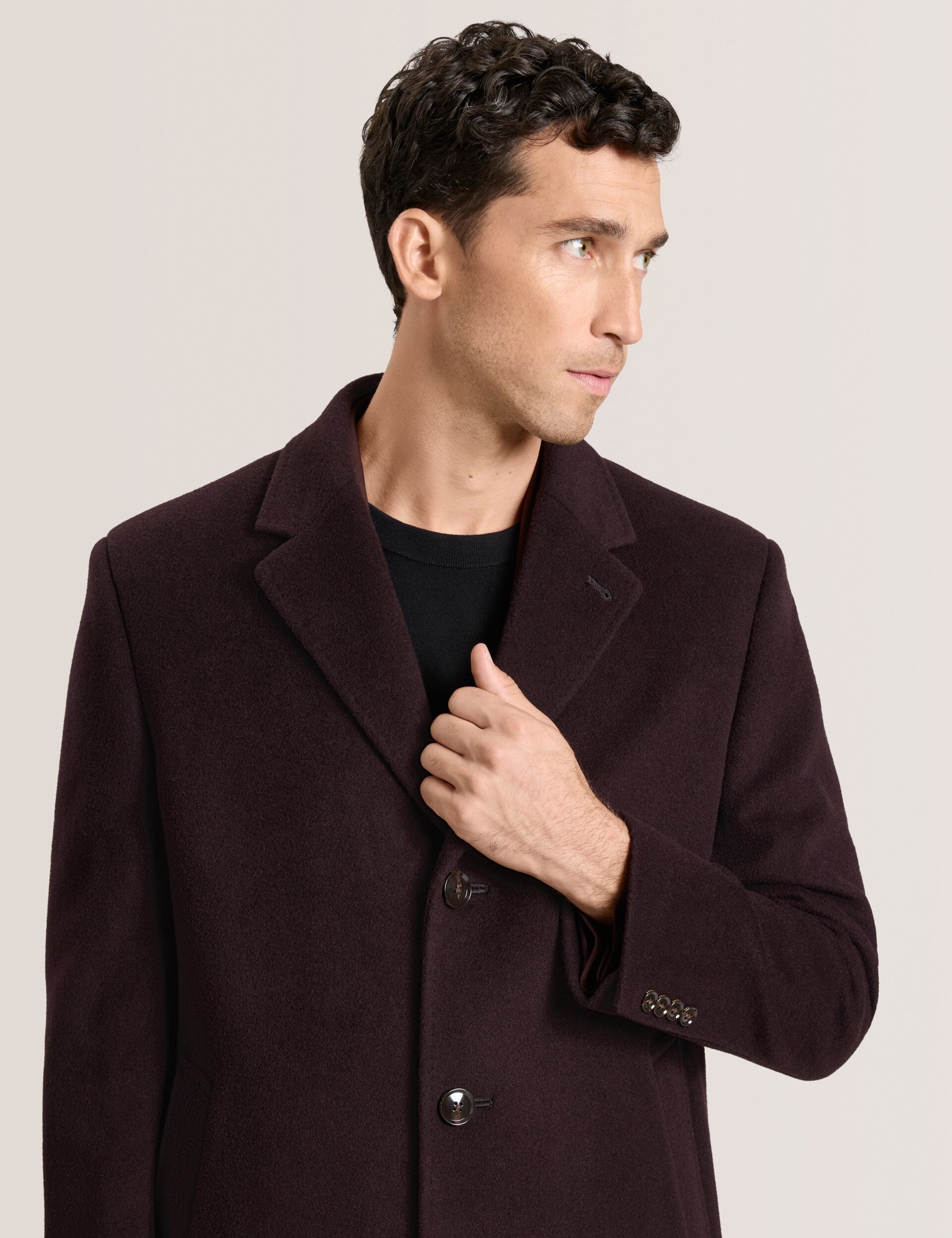 Ted Baker WYSTAN - Overcoat BURGUNDY