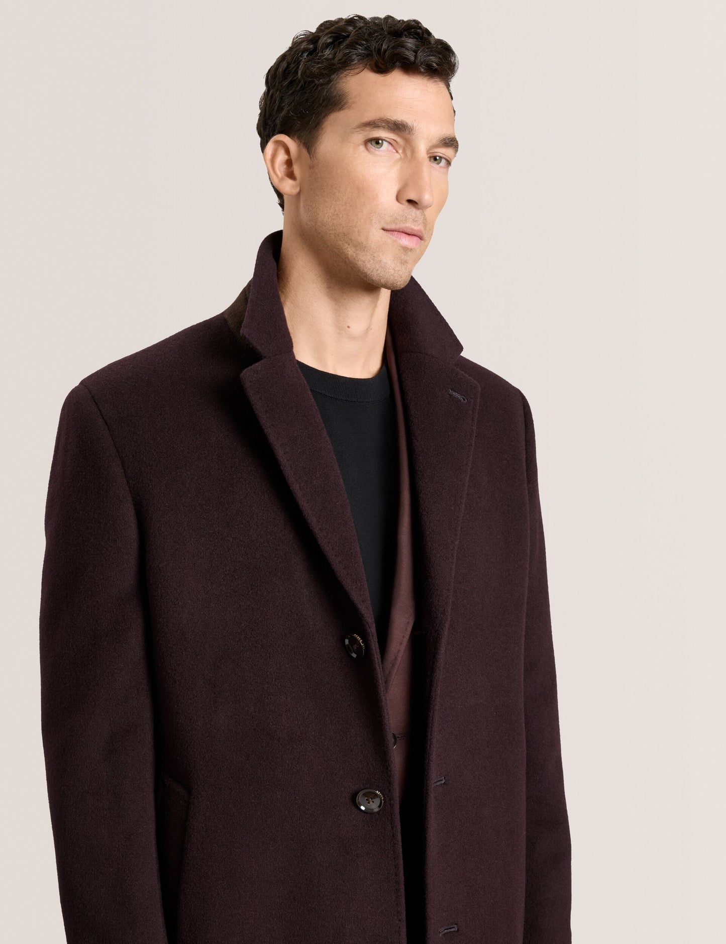 Ted Baker WYSTAN - Overcoat BURGUNDY