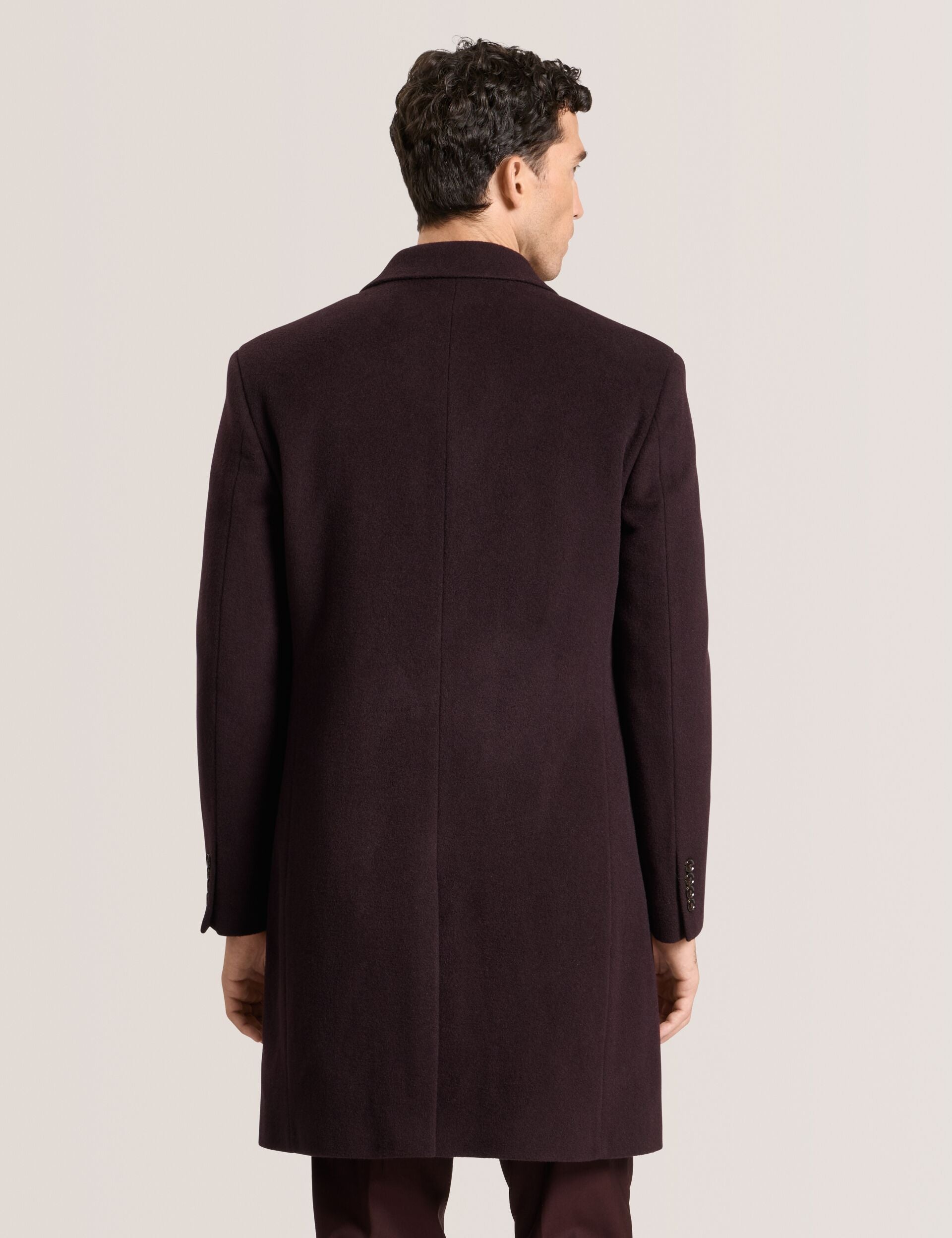 Ted Baker WYSTAN - Overcoat BURGUNDY