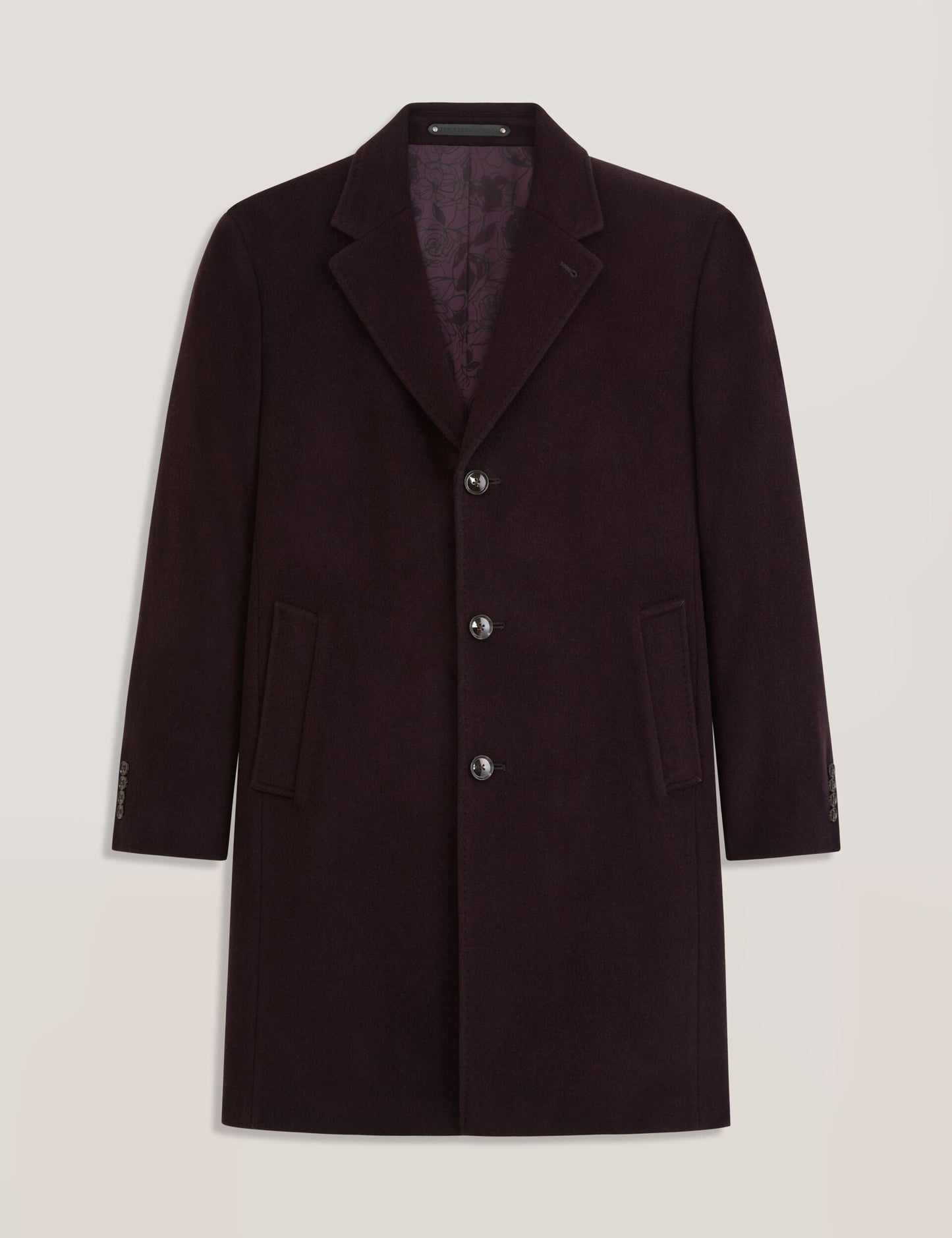 Ted Baker WYSTAN - Overcoat BURGUNDY