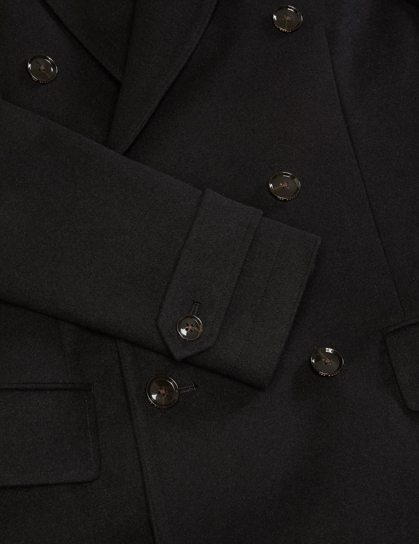 Ted Baker WINTHROP - Double Breasted Overcoat BLACK