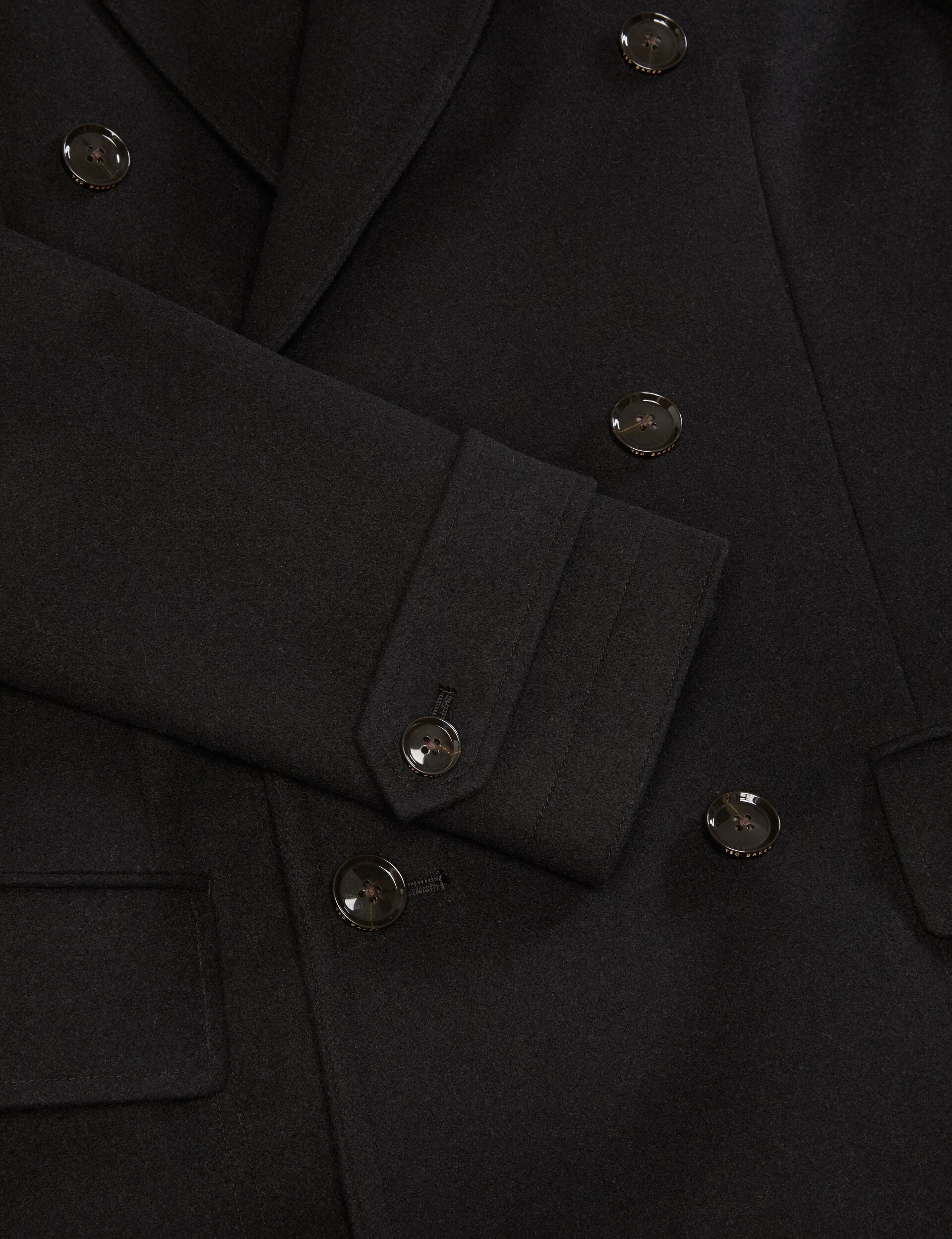 Ted Baker WINTHROP - Double Breasted Overcoat BLACK