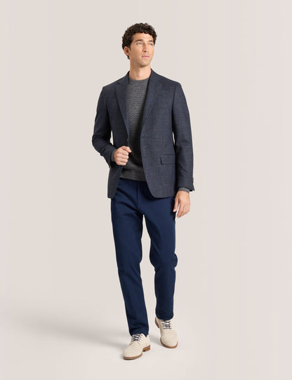 Ted Baker WELLINGTON – Single Breasted Two Button Notch Patch Pocket Weave Jacket BLUE