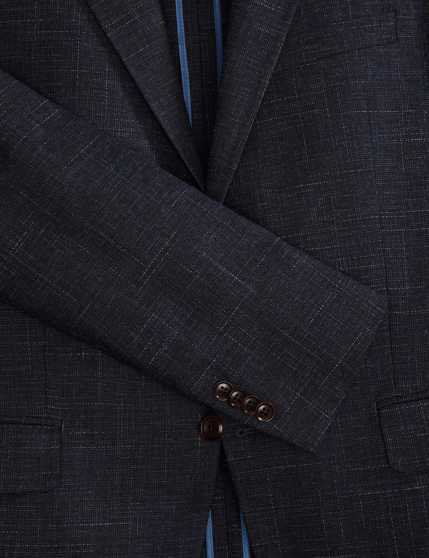 Ted Baker WELLINGTON – Single Breasted Two Button Notch Patch Pocket Weave Jacket BLUE