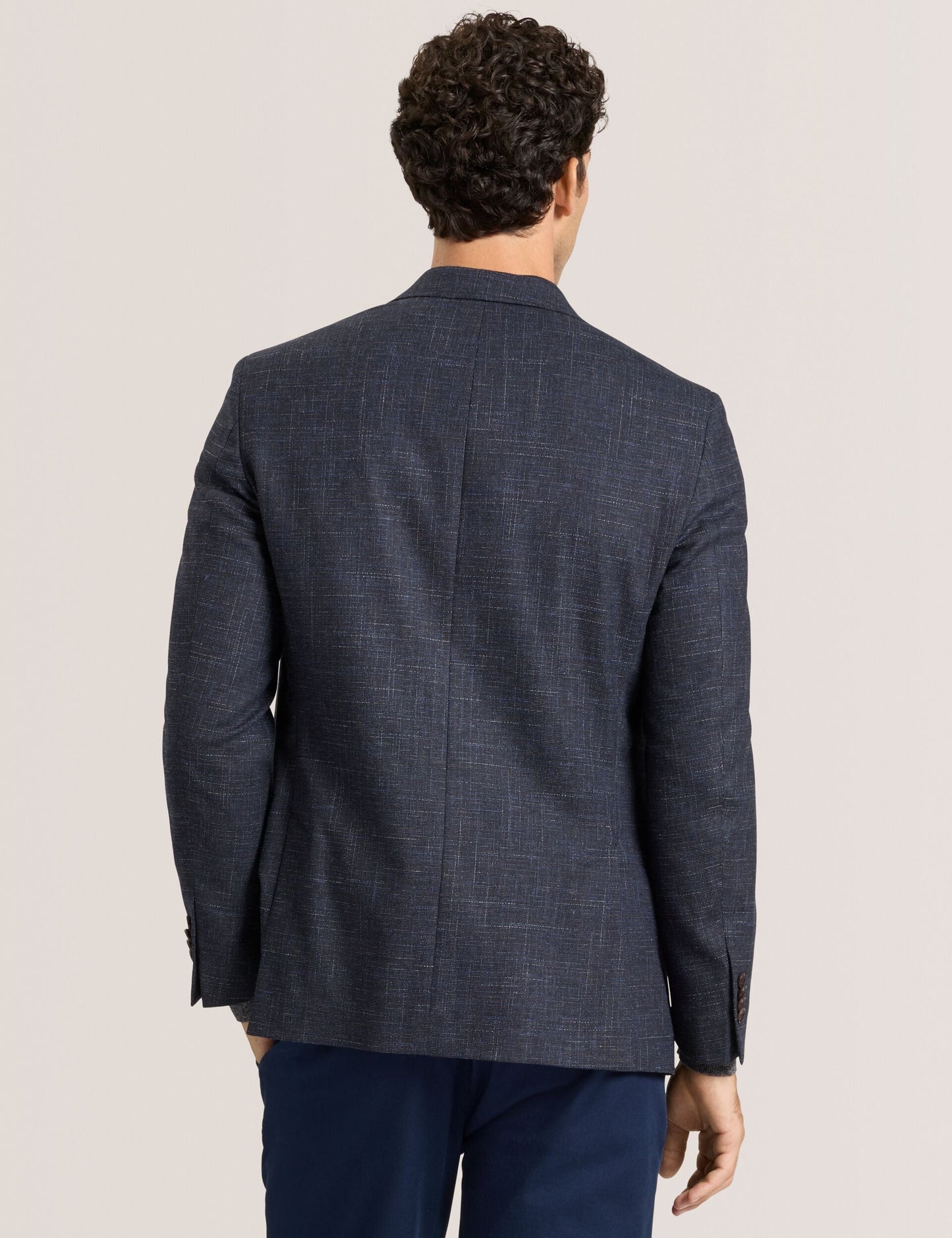 Ted Baker WELLINGTON – Single Breasted Two Button Notch Patch Pocket Weave Jacket BLUE