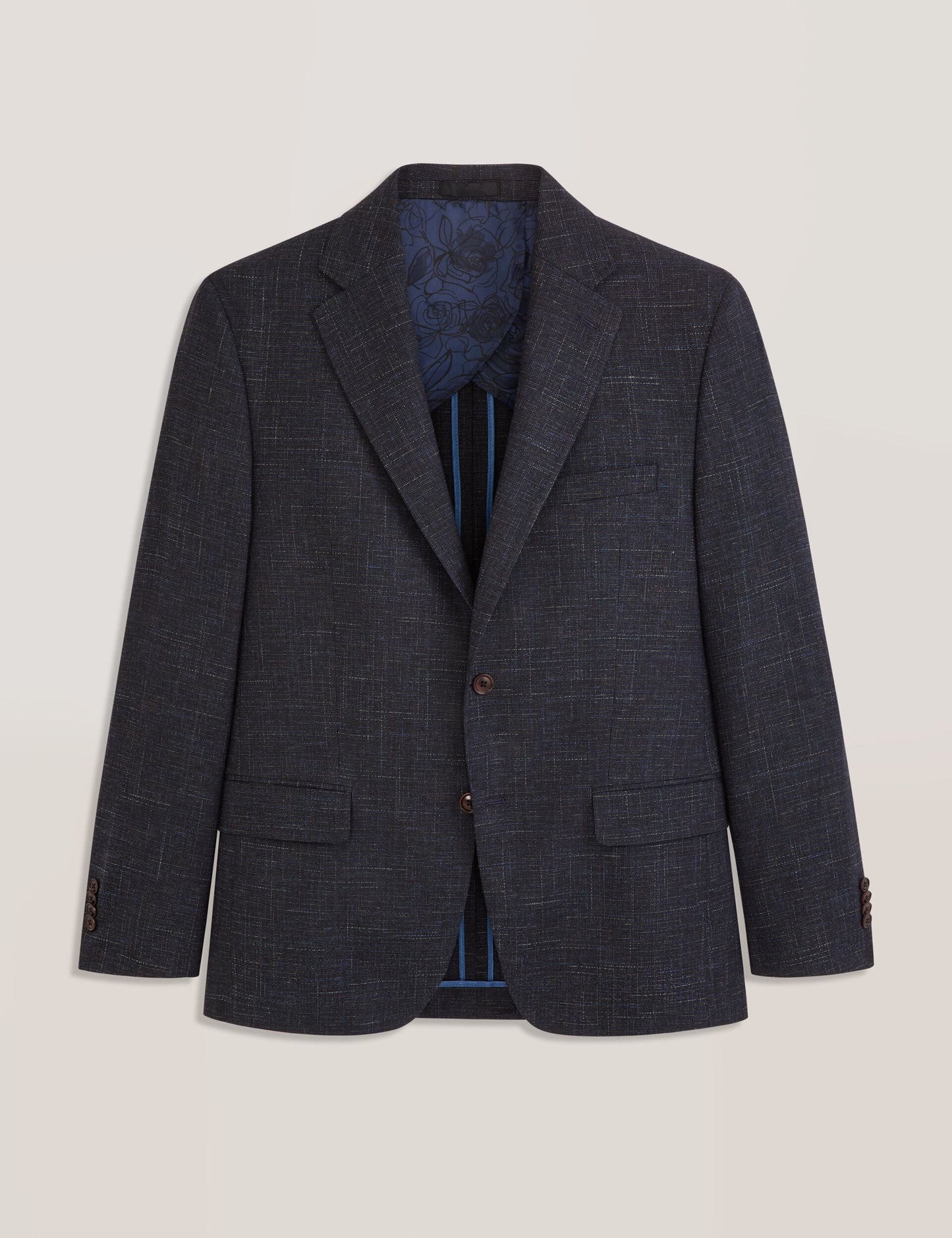 Ted Baker WELLINGTON – Single Breasted Two Button Notch Patch Pocket Weave Jacket BLUE