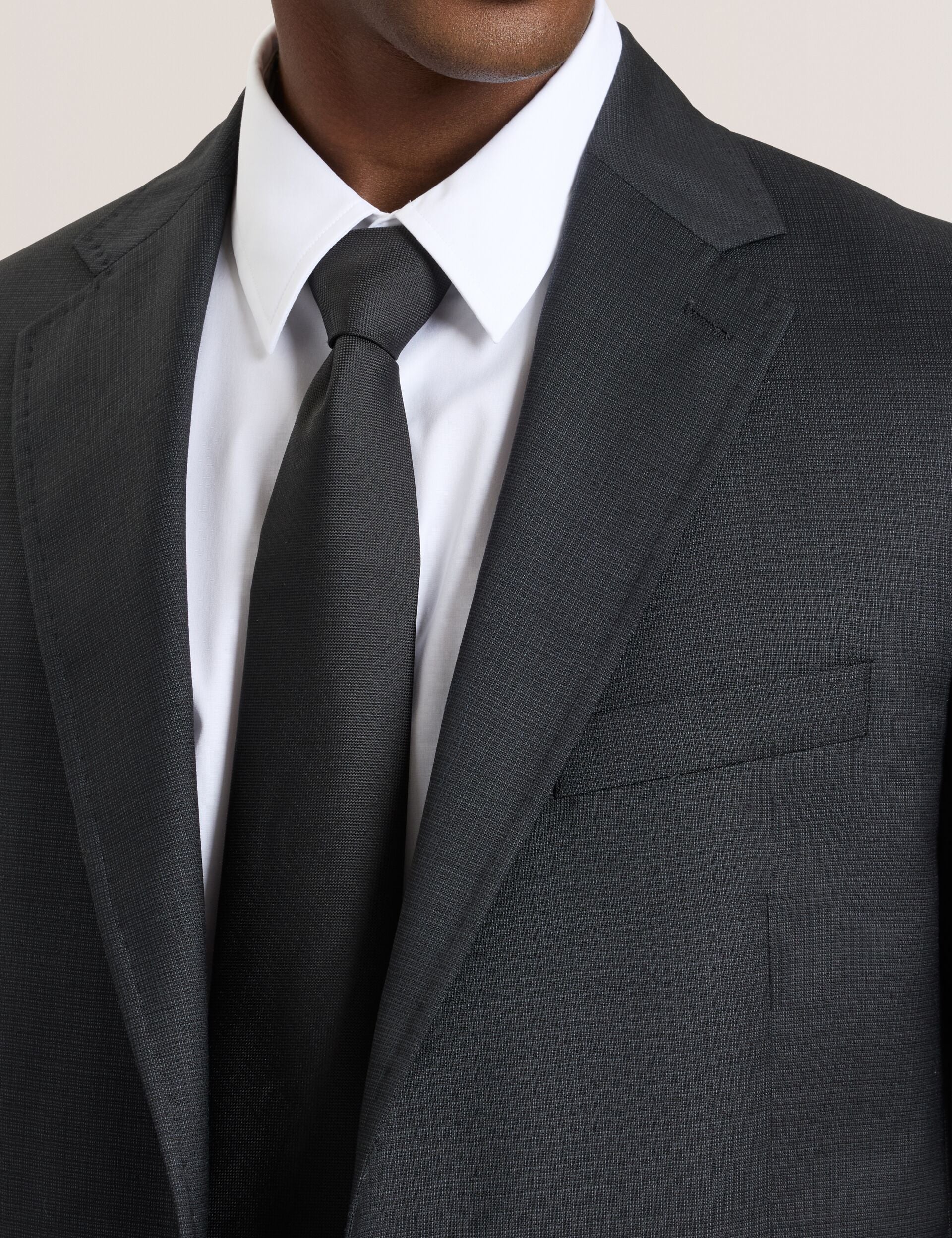 Ted Baker WRIGHT-GRID – Single Breasted Two Button Notch Fully Fashioned Grid Suit Jacket BLACK