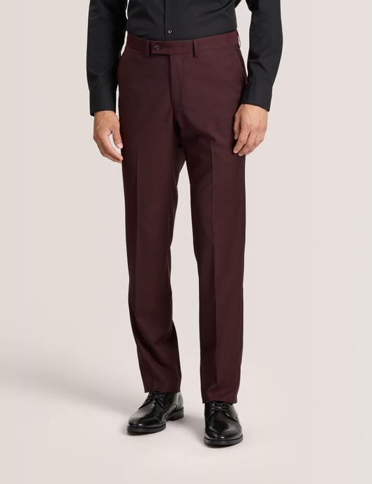 Ted Baker WINTER-TWILL – Flat Front Twill Suit Pant BURGUNDY