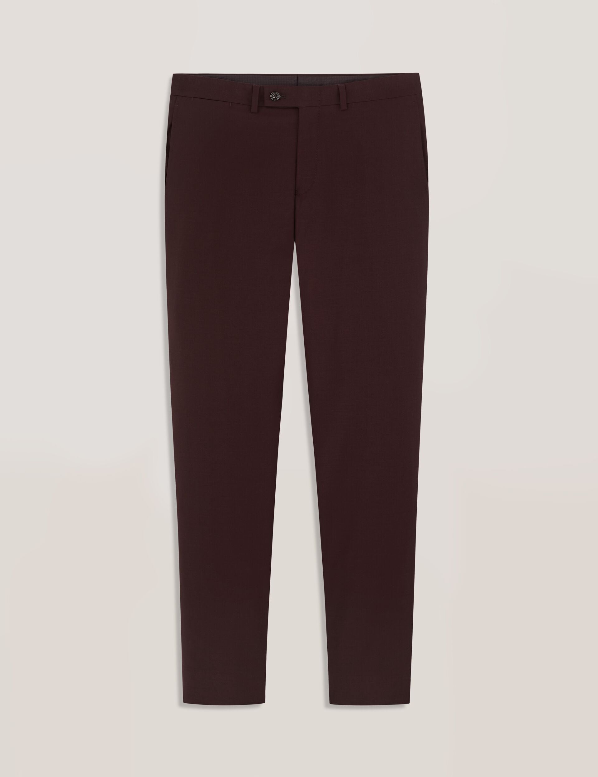 Ted Baker WINTER-TWILL – Flat Front Twill Suit Pant BURGUNDY