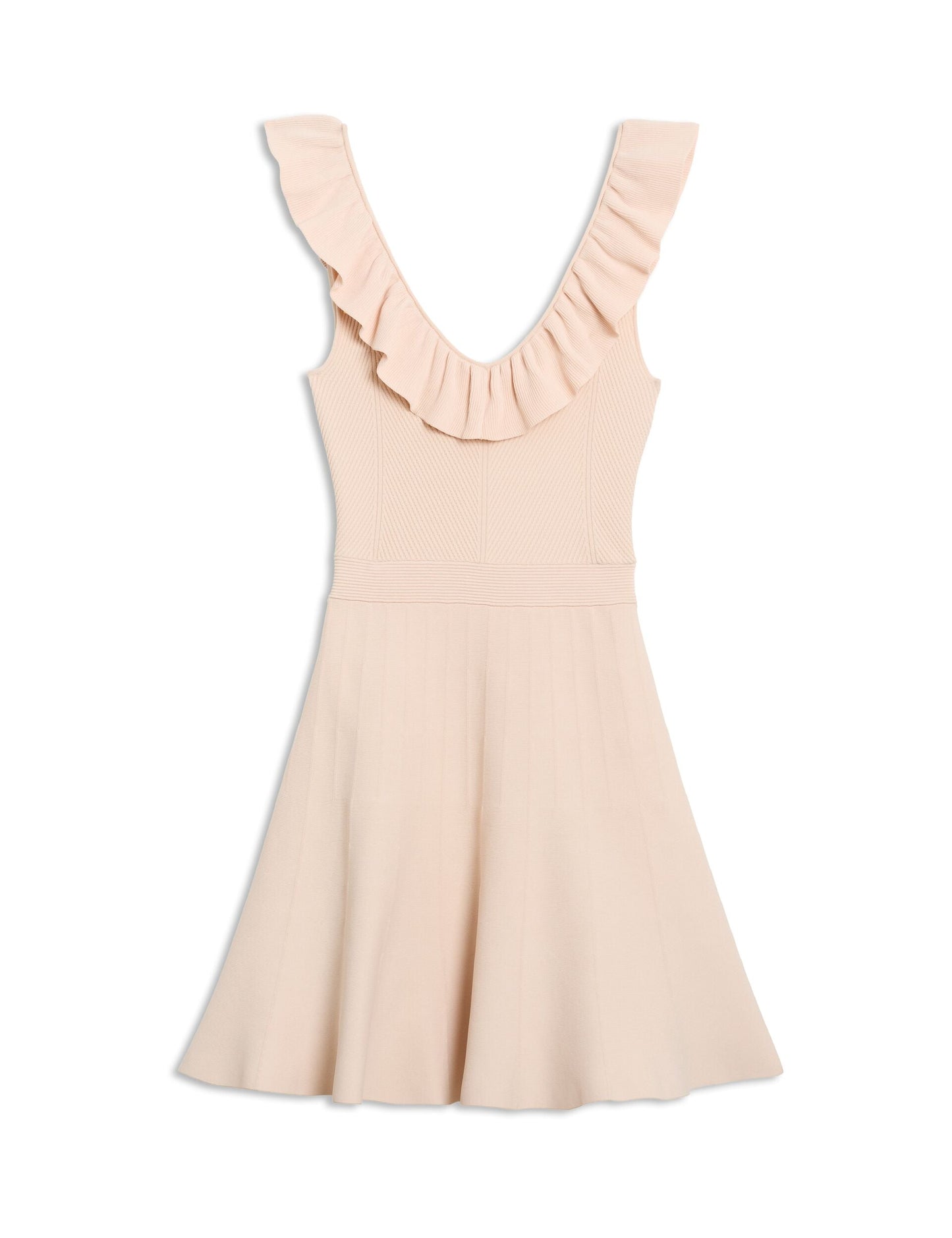 Ted Baker SAYLAA - Ruffle Neckline Mini Dress LIGHT PINK