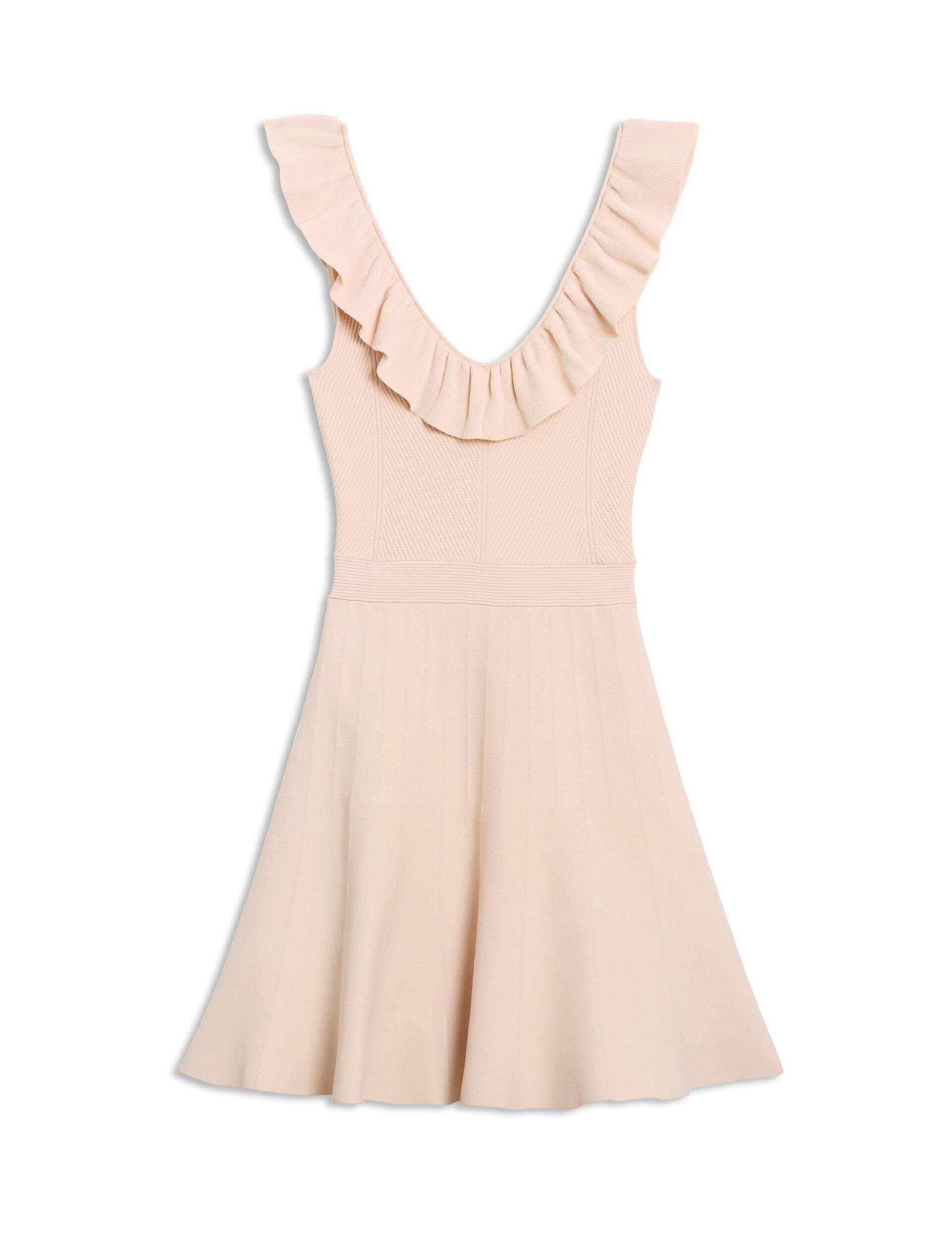 Ted Baker SAYLAA - Ruffle Neckline Mini Dress LIGHT PINK