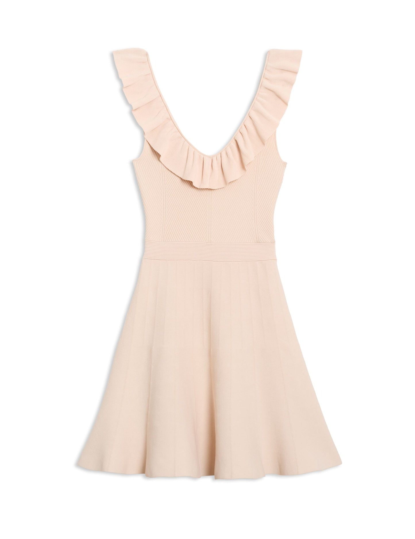 Ted Baker SAYLAA - Ruffle Neckline Mini Dress LIGHT PINK