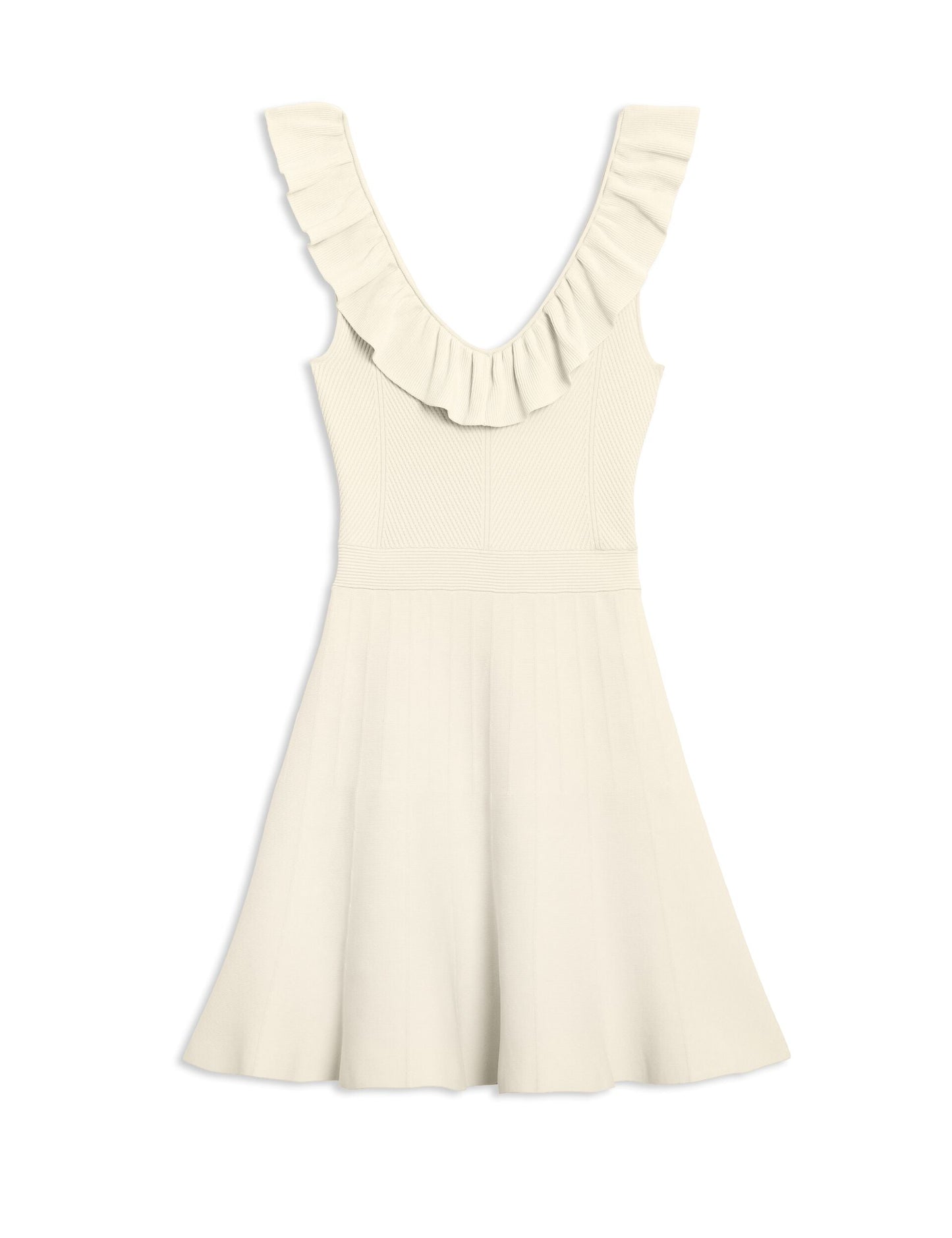 Ted Baker SAYLAA - Ruffle Neckline Mini Dress IVORY