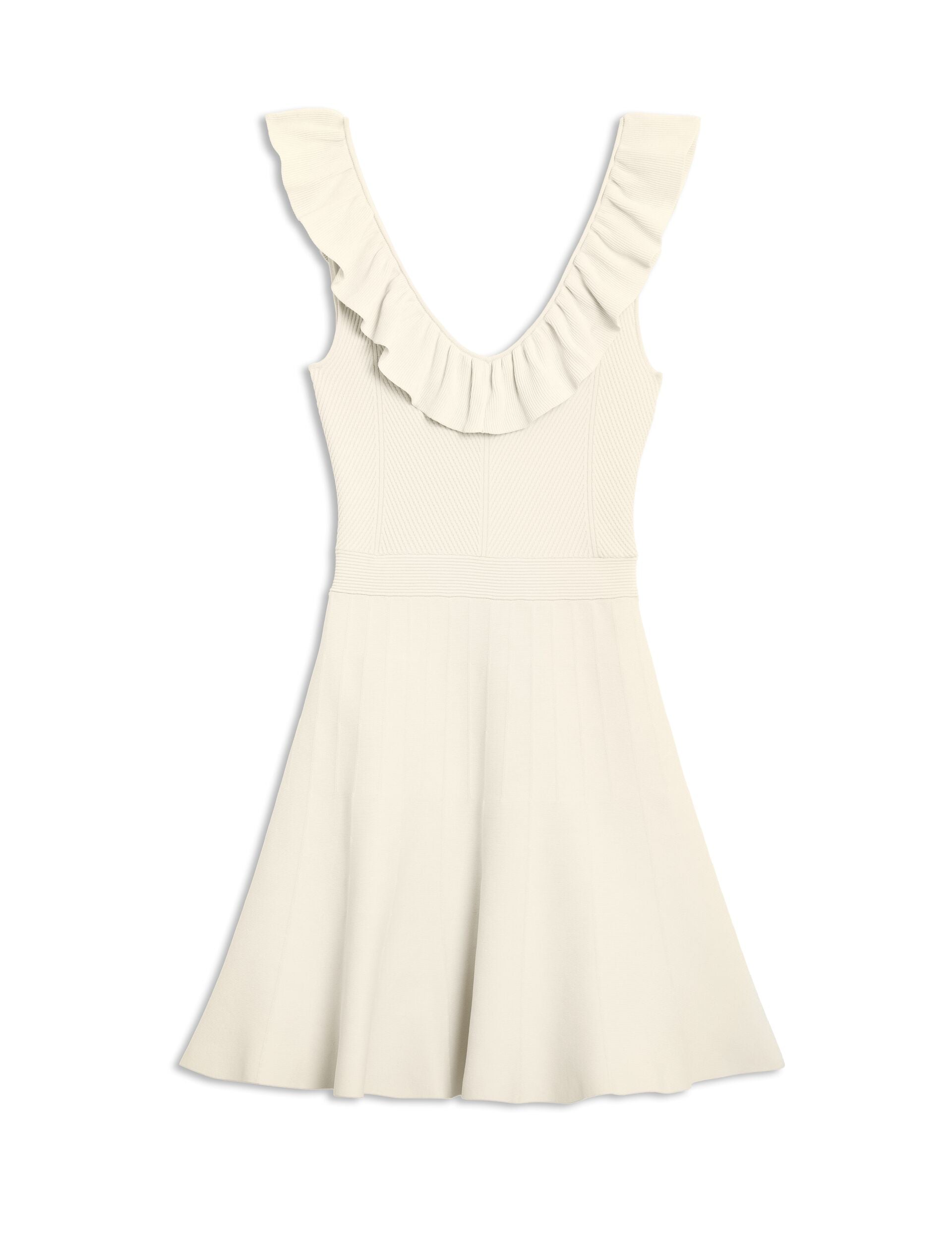 Ted Baker SAYLAA - Ruffle Neckline Mini Dress IVORY