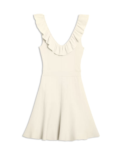 Ted Baker SAYLAA - Ruffle Neckline Mini Dress IVORY