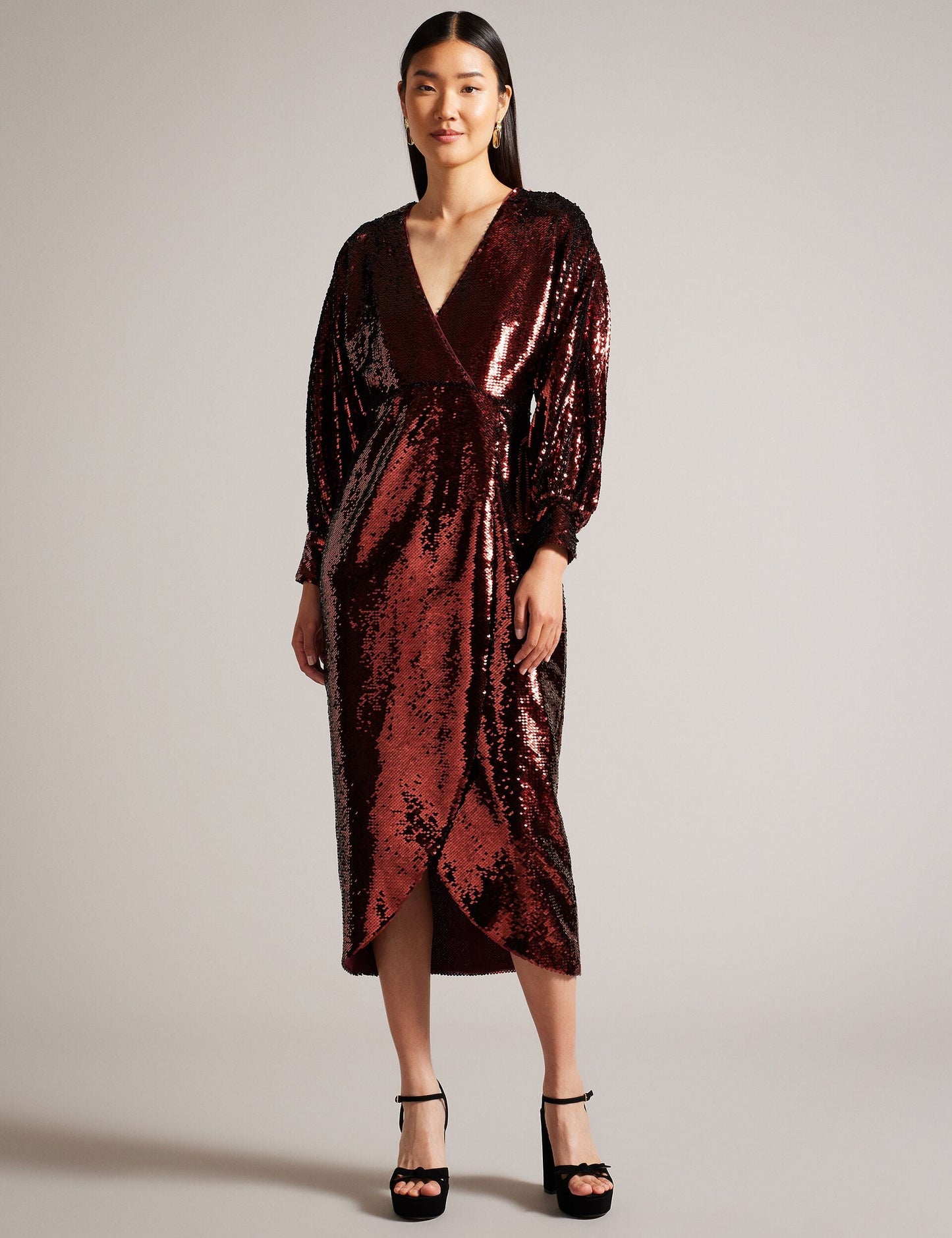 Ted Baker EMALEEE - Midi Dress WINE
