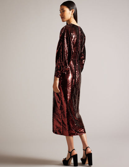 Ted Baker EMALEEE - Midi Dress WINE