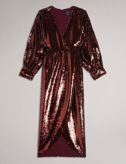 Ted Baker EMALEEE - Midi Dress WINE