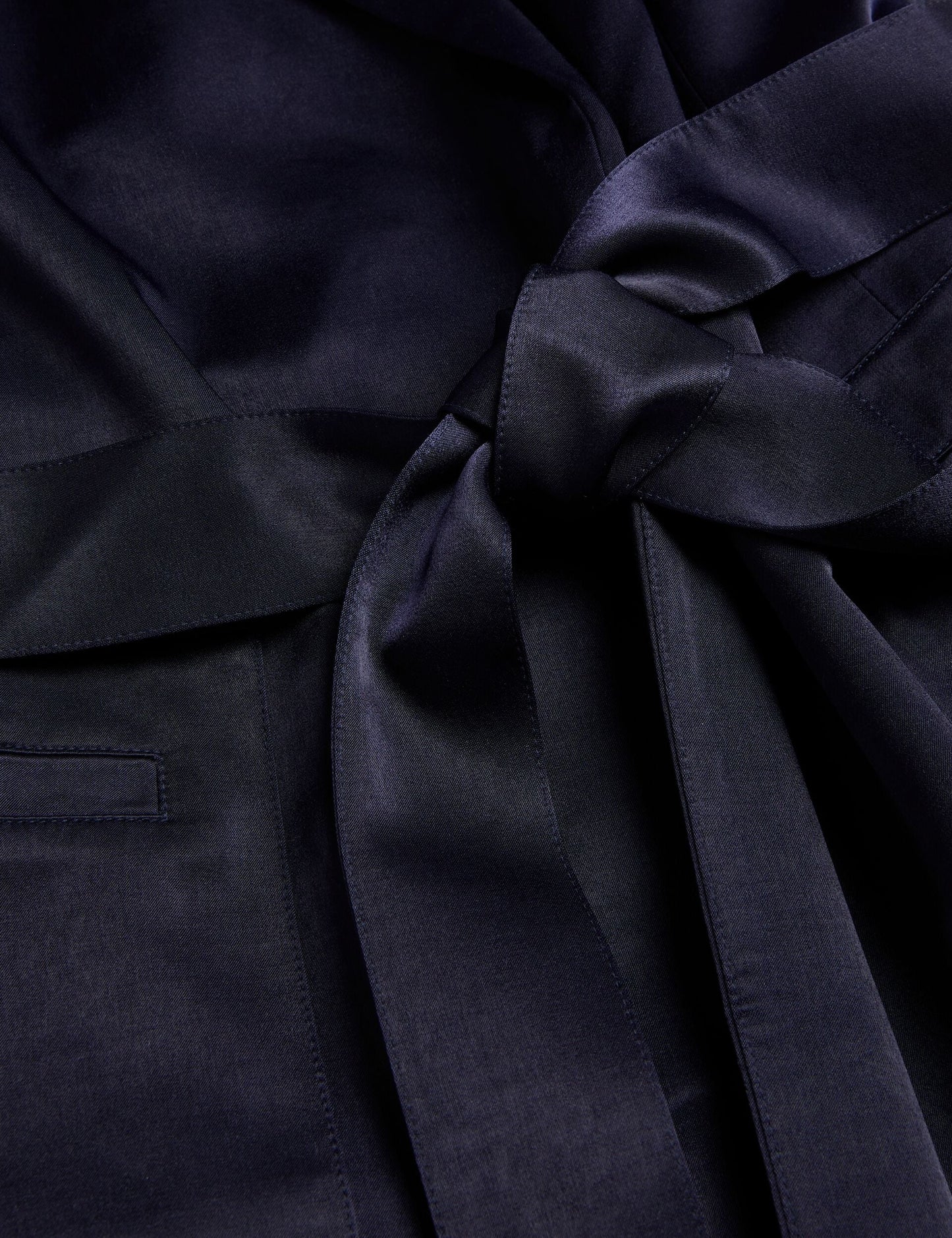 Ted Baker TEERUD - Tailored Satin Midi Dress with Belt NAVY