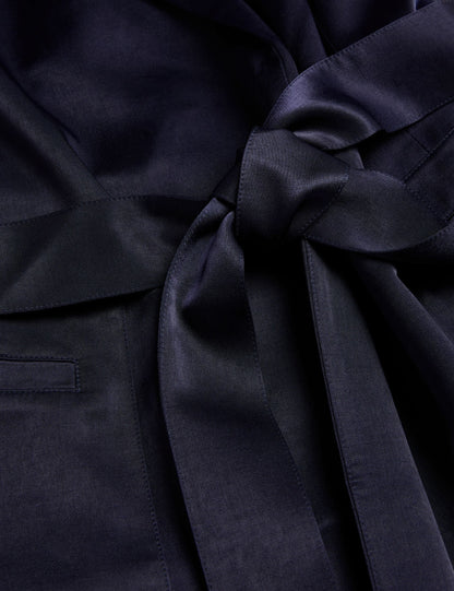 Ted Baker TEERUD - Tailored Satin Midi Dress with Belt NAVY