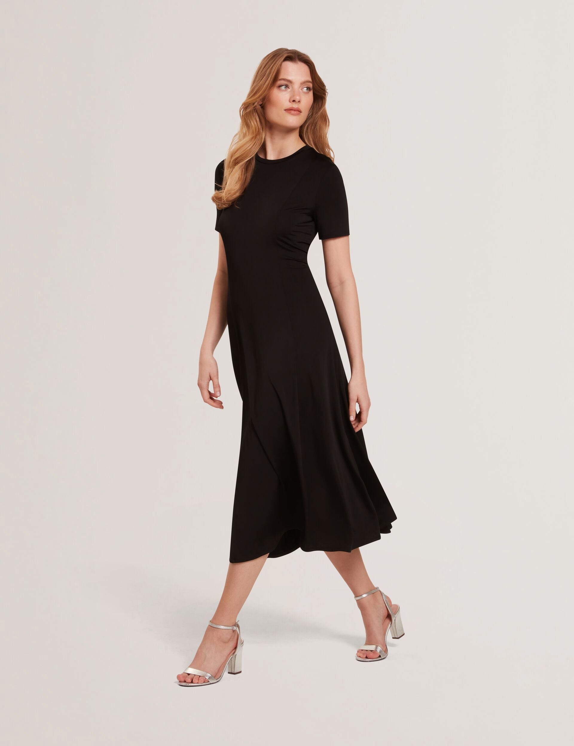 Ted Baker SHORT SLEEVE JERSEY MAXI DRESS - Rich Black BLACK