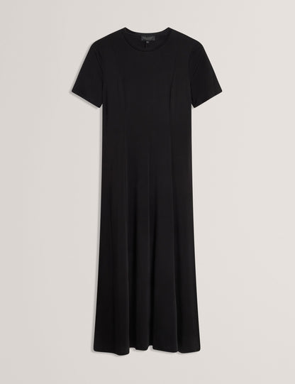 Ted Baker SHORT SLEEVE JERSEY MAXI DRESS - Rich Black BLACK