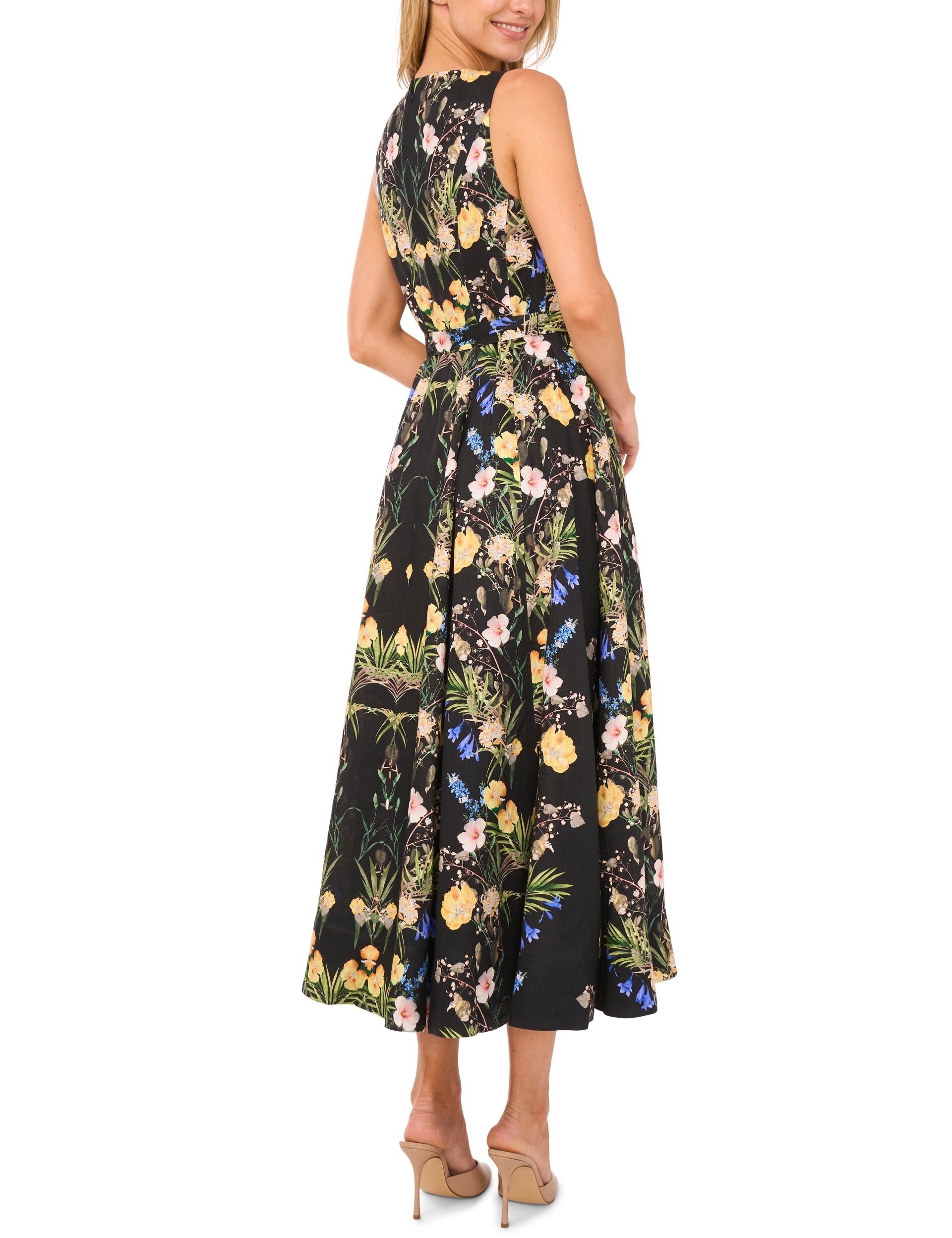 Ted Baker SLEEVELESS V NECK PLEATED MAXI DRESS - Rich Black BLACK