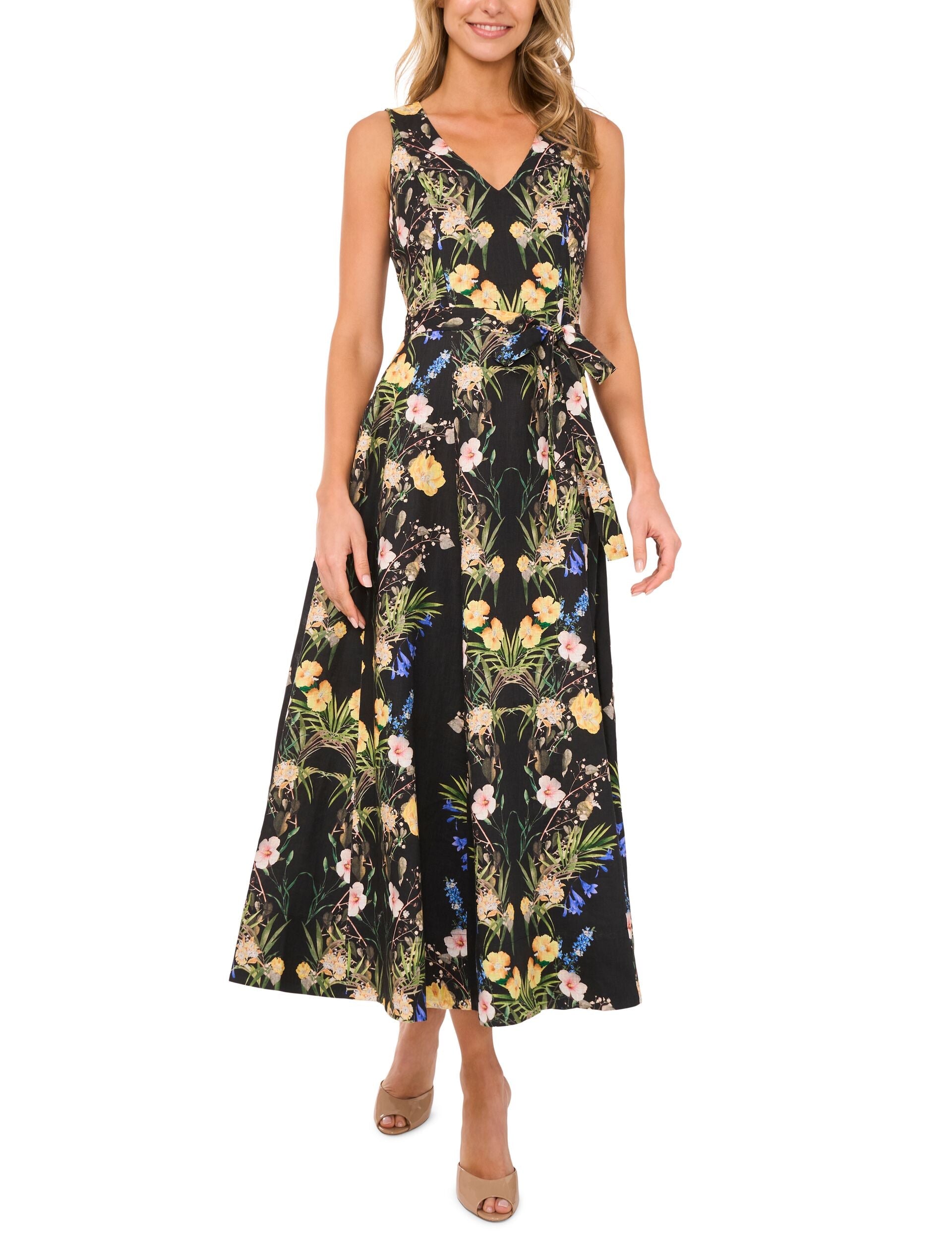 Ted Baker SLEEVELESS V NECK PLEATED MAXI DRESS - Rich Black BLACK