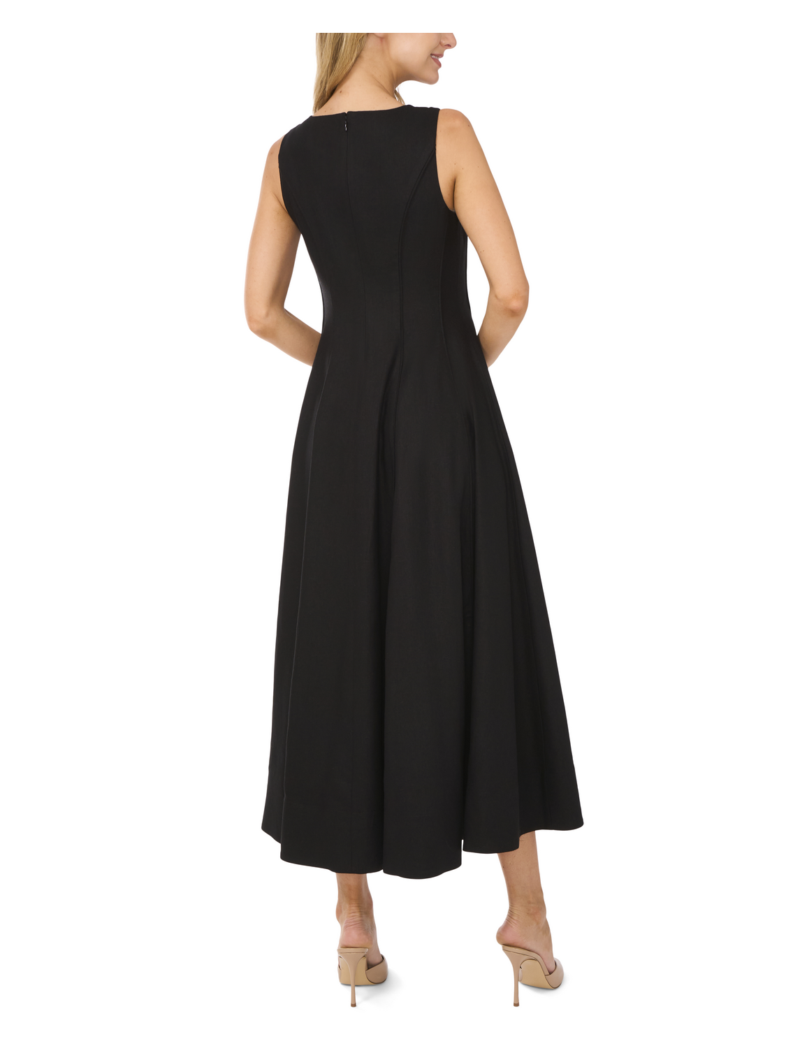 Ted Baker SLEEVELESS V-NECK PLEATED MAXI DRESS - Black BLACK