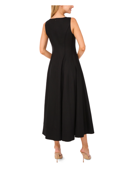 Ted Baker SLEEVELESS V-NECK PLEATED MAXI DRESS - Black BLACK