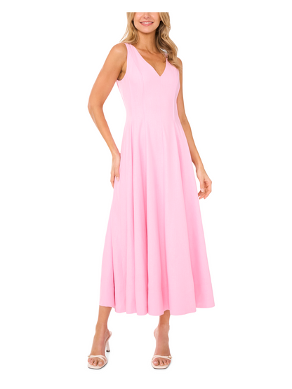 Ted Baker SLEEVELESS V-NECK PLEATED MAXI DRESS - Lt-Pink LIGHT PINK