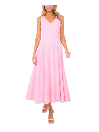Ted Baker SLEEVELESS V-NECK PLEATED MAXI DRESS - Lt-Pink LIGHT PINK
