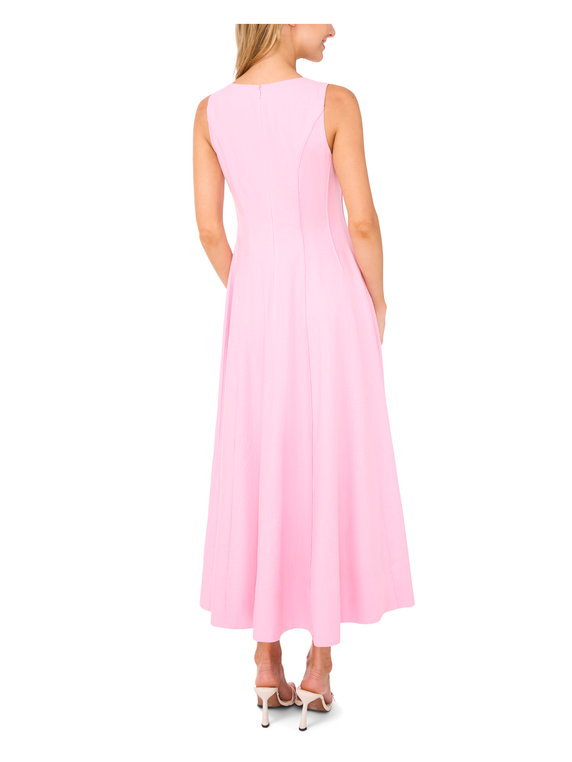Ted Baker SLEEVELESS V-NECK PLEATED MAXI DRESS - Lt-Pink LIGHT PINK