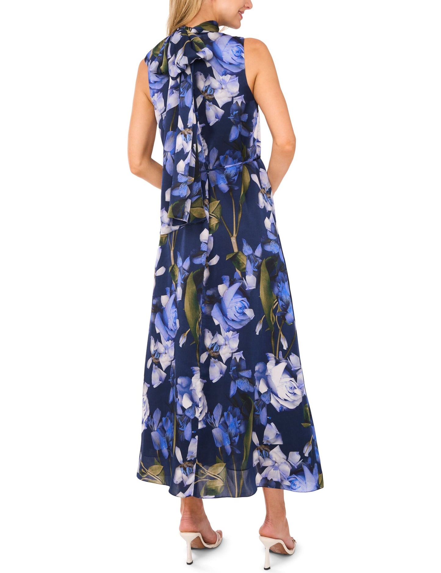 Ted Baker BOW TIE SLEEVELESS MAXI DRESS WITH SELF BELT - Navy NAVY