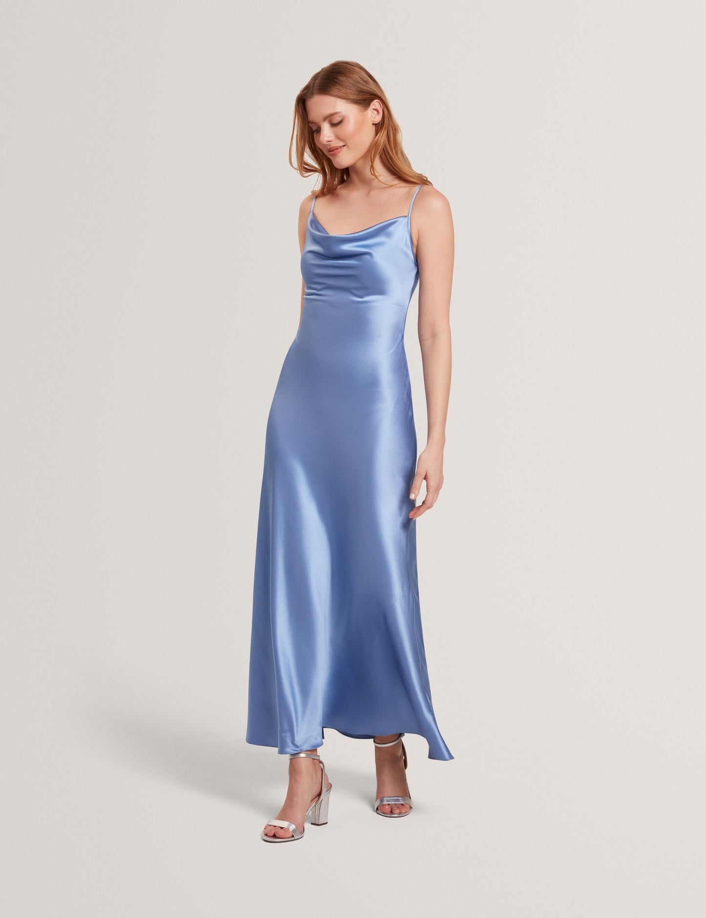 Ted Baker MIDI SILK SLIP DRESS - Mid-Blue MID BLUE